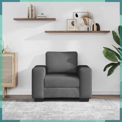4105147 Fauteuil gris foncé 100x77x82 cm tissu (1/5)