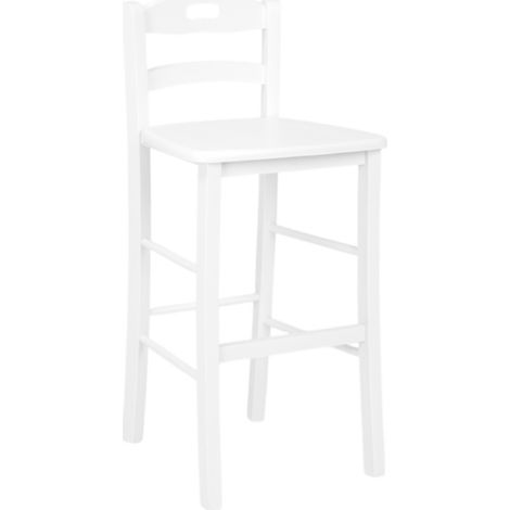 Sgabello con schienale e seduta massello h67 SNACK LACCATO BIANCO