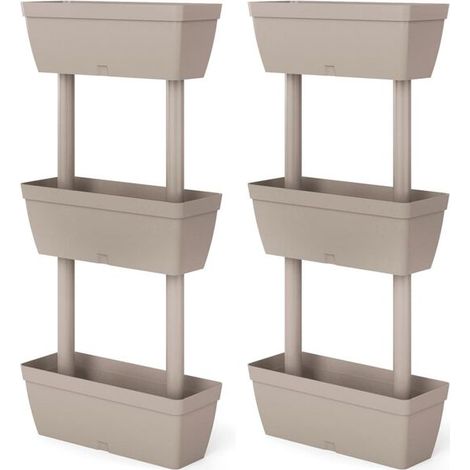 6 pots de fleurs, 100 cm, gris-brun (1/5)