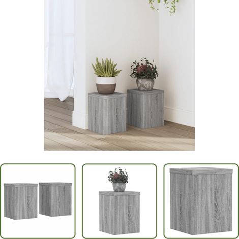 Holzwerkstoff -  Pflanzenständer 2 Stk. Grau Sonoma 15x15x20 cm Holzwerkstoff (1/5)