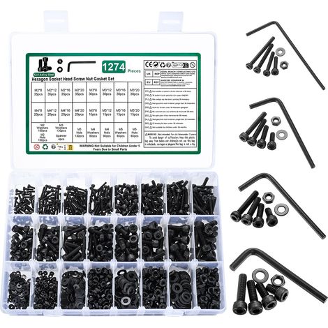 1270 Pcs Vis M2 M3 M4 M5 Et Écrous Set,Boulons Et Écrous Set (1/5)