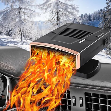 200 W 12 V Chauffage de Voiture Portable, Chauffage et Dégivrant pour Pare-Brise, Dégivreur de Pare-Brise avec Base Rotatif à 360° et Prise Allume-Cigare (1/5)