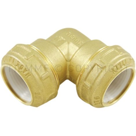 Raccordo curvo doppio con ogiva in resina acetalica 32x32 tiemme 3430006