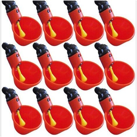 Breuvoir de Poulet, 12 PCS Automatique pour poulailler Distributeurs d'eau Automatique pour Poulet Canard Volaille Eau Potable Tasses Abreuvoir Mangeoire pour Bétail Poule (1/5)