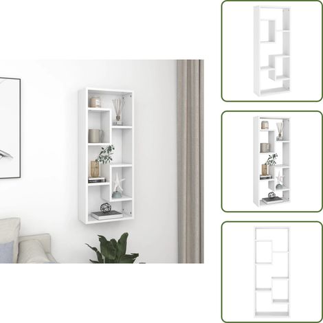 Wandregal Weiß 36x16x90 cm Holzwerkstoff - Wand Regal - Holzregal - Weißes Regal - Regal Dekoration - Aufbewahrungslösung (1/5)