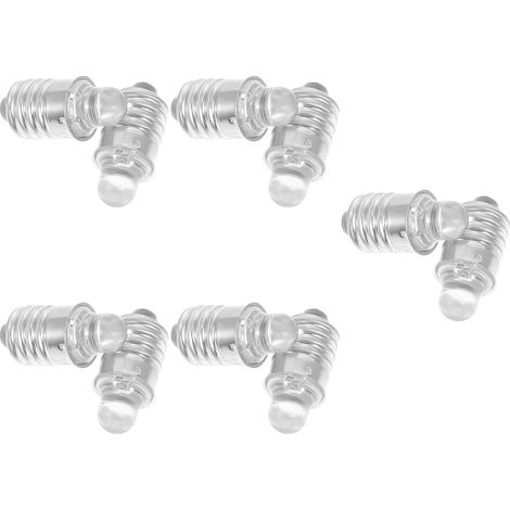 Lot de 10 ampoules LED miniatures 3V culot E10 pour lampe torche. - Lot de 10 ampoules LED miniatures 3V culot E10 pour lampe torche. (1/5)