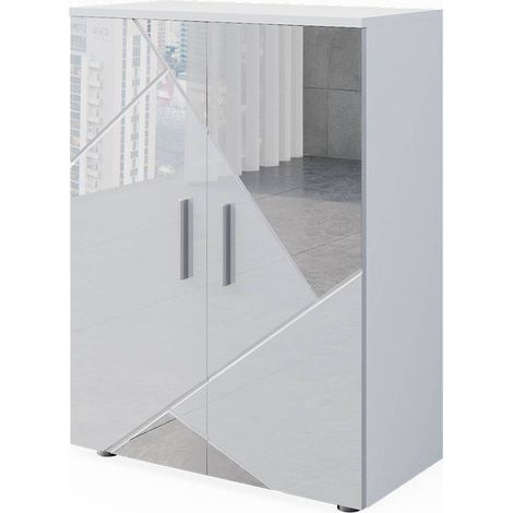 Meuble salle de bain Irma, Blanc brillant avec inserts, 60x81cm, Vicco