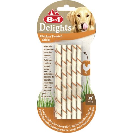 8in1 Delights Twisted Kausticks Chicken 10 Stück Soft Snack