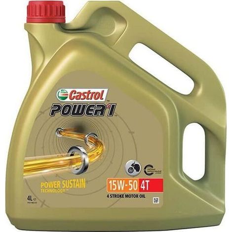 CASTROL HUILE MOTEUR POWER 1 4T 15W-50 - 4 L (1/2)
