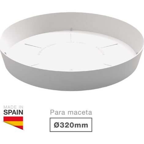 Plato de inyeccion para maceta color blanco ø24cm