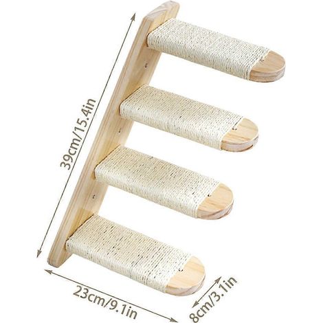 Escalier en bois, mobilier pour animaux de compagnie, étagère murale pour chatons, griffoir, échelle d'escalade, lit de sieste - Escalier pour chat C (1/4)