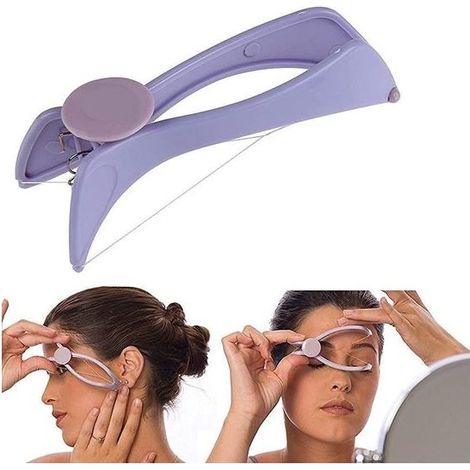 Appareil d'épilation - Épilateur visage - Épilation au fil - Manuel - Système d'épilation des sourcils, du visage et du corps - Épilateur - Violet-AquaForge