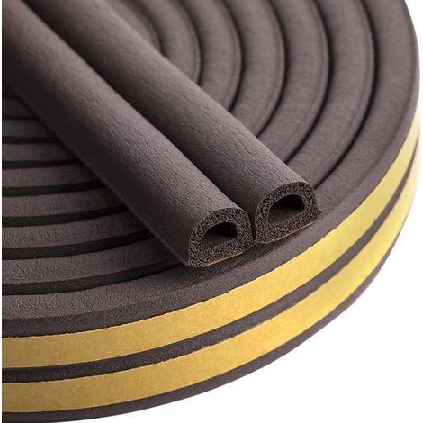 Guarnizioni per porte e finestre, guarnizioni isolanti acustiche e termiche, con protezione anticollisione in gomma autoadesiva (marrone).