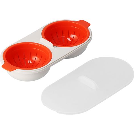 Cuiseur à œufs micro-ondes PP alimentaire panier égouttoir amovible pour œufs durs micro-ondes rouge (1/5)