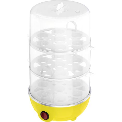 Cuiseur à œufs électrique triple couche multifonction 220V, jaune, vapeur, prise chinoise (1/5)