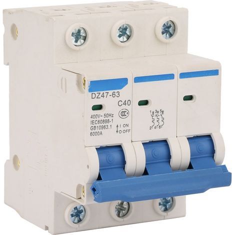Disjoncteur de protection DZ47-63, disjoncteur ignifuge 3P haute performance antirouille pour systèmes DC (1/5)