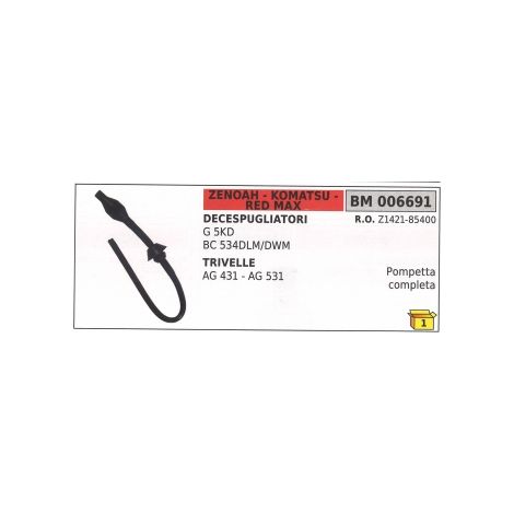 Pompa miscela benzina ZENOAH decespugliatore G5KD trivella AG431 AG531 Z1421-85400