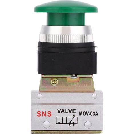 Válvula neumática mecánica de 2 posiciones y 3 vías G1/8 con interruptor de botón pulsador MOV-03A (1/5)