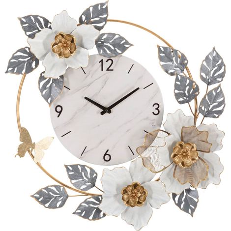Orologio da parete in metallo multicolore, 64x8x64 cm – Flowers (1/5)