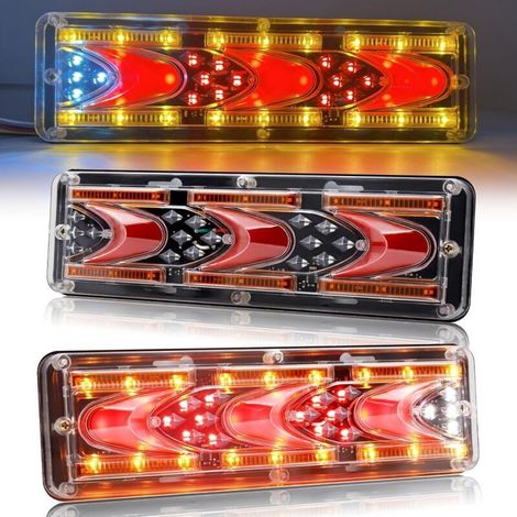 LED Feu Arrière de Remorque Multifonctionnel Feux Remorque LED 24V DC 46 LED Feux Stop, feu arrière au néon,clignotant dynamique lampe Pour Camion Caravane Van Tracteur,2pcs,de DEBUNS (1/5)