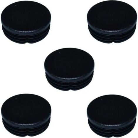 Cyclingcolors – Lot de 5 bouchons de tube rond 25 mm – Embouts rentrants en plastique polyéthylène – Finition esthétique pour meubles – Tuyaux noirs (1/3)