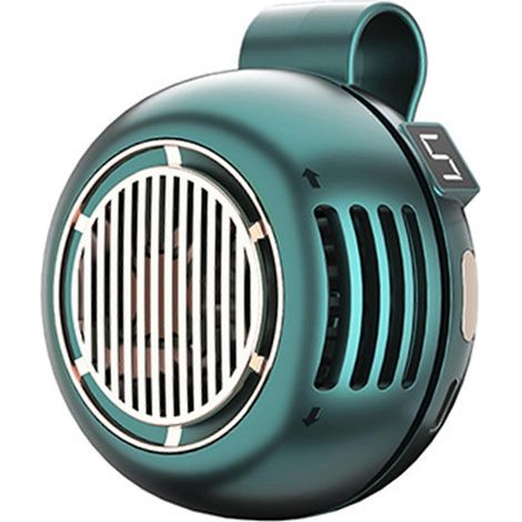 Kleiner, tragbarer Clip-Ventilator zum Anstecken – 5 Geschwindigkeitsstufen, 360° drehbar, für den Außenbereich, geeignet für Hemd und Hüfte – Grün (1/5)