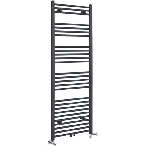 Hudson Reed Neva - Sèche-Serviettes Design Mixte Moderne - Raccordement Central - Anthracite - 160 cm x 50 cm