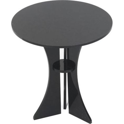 Table Ronde Noire pour Maison de Poupée en Acrylique Solide, Table Miniature Polyvalente Échelle 1:6 Décor (1/5)