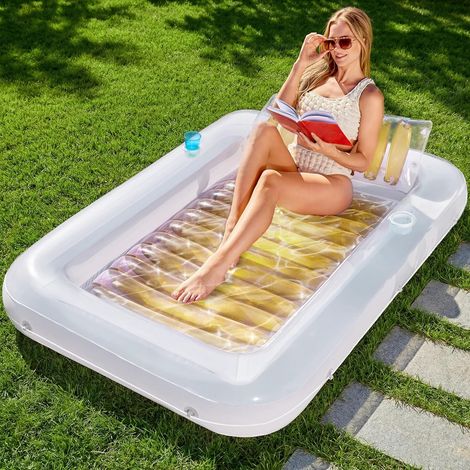 Matelas Gonflable 178 x 116 cm pour Piscine, Bain de Soleil pour Adultes, Flotteur de Piscine, Matelas Gonflable pour Adultes, divertissements d'été, fête Aquatique (Fleur Violette)