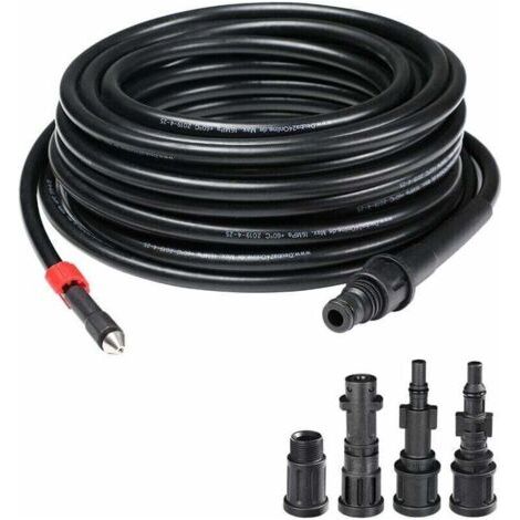 BUNTHAUS Tuyau de débouchage pour nettoyeur haute pression, tuyau flexible noir de 20 m