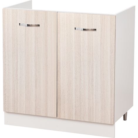 Mobile Sottolavello Cucina Componibile Mobiletto Legno Colore olmo con 2 Ante (1/5)