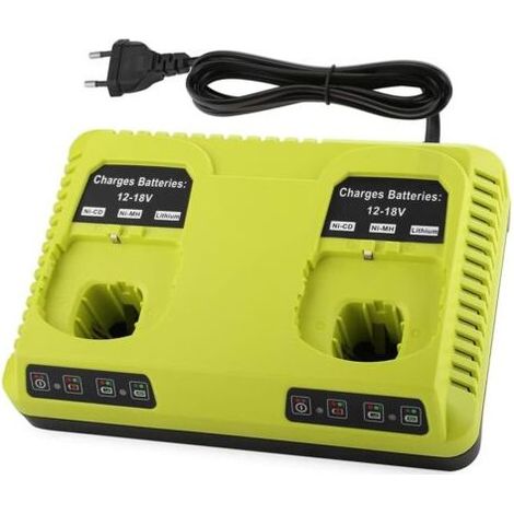 Ryobi 18V Akkuladegerät – 3A Schnellladung – Kompatibel mit Lithium-Ionen-, Ni-Cd- und Ni-MH-Akkus – Lädt 2 Akkus gleichzeitig (1/5)