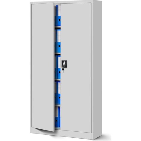 Armoire en métal verrouillable JAN, 900 x 1850 x 400 mm, gris