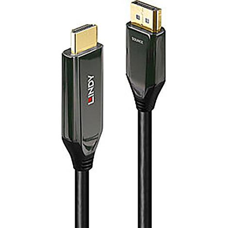 Câble adaptateur LINDY DisplayPort / HDMI Fiche mâle DisplayPort, Fiche mâle HDMI-A 3.00 m noir 4093 (1/5)