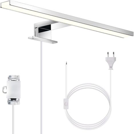 LED Spiegelleuchte, Schrankleuchte, Bad Wandleuchte, neutralweißes Licht 4000 Kelvin, 5W, 650lm, IP44, Breite 300mm, chrom (1/5)