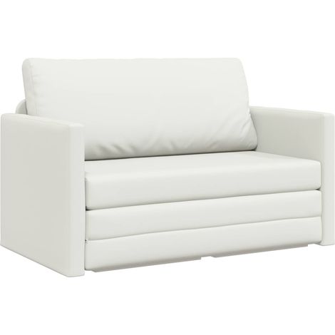 Folding Sofa Bed White 124 x 71 x 78 cm Faux Leather vidaXL
