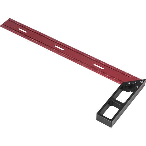 Équerre de mesure de précision en alliage d'aluminium pour le travail du bois, mesure, marquage et traçage, 42 cm (1/5)