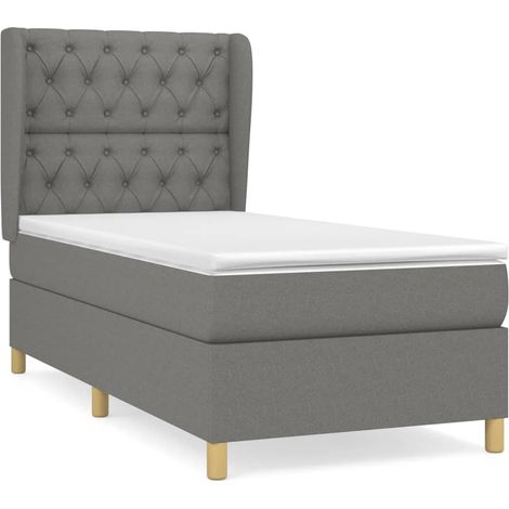 Maison Exclusive - Cama box spring con colchón tela gris oscuro 8