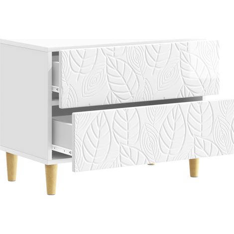 Comodino Armadio da Notte Mobiletto da notte Bianco Lucido 62 x 34,5 x 48 cm Legno ingegnerizzato (1/5)