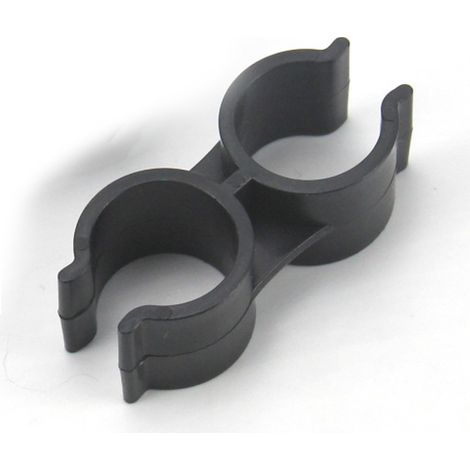 Colliers de Serrage Double pour Tuyaux in Plastique Noir, Design Double Tête Solide, Fixierung Sécurisée pour Raccordement de Tuyaux, Lot de 10Pièces (1/5)