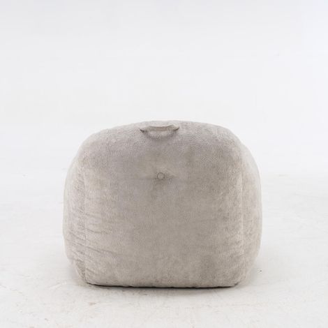 Lecteurs et amateurs de détente, sans montage, canapé bean bag en fausse fourrure avec accoudoirs gris clair (1/5)