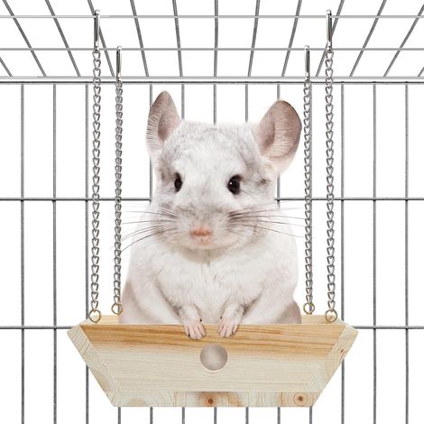 Hamac en bois naturel pour furets, suspension pour litière, jouets et accessoires pour cages en bois, maisons et plateformes d'enrichissement pour furets, enclos d'intérieur pour furets