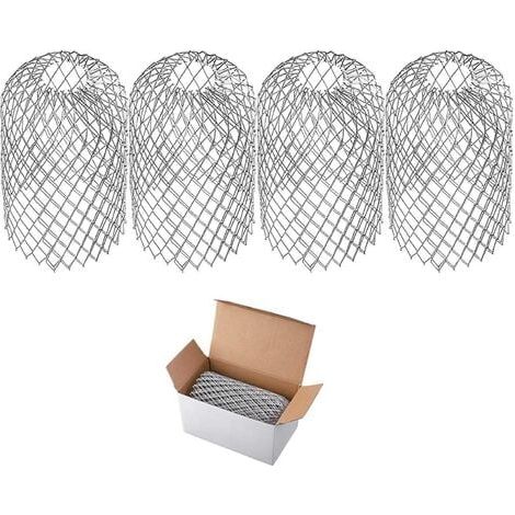 Lot de 4 Grille de gouttière, Aluminium extensible, Filtre protection, Découpable, Pour descente eaux pluviales (1/5)