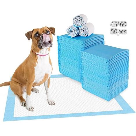 Lot de 50 Tapis éducateurs pour Chiots Tapis Absorant Couche inférieure imperméable 60 x 45 cm (1/4)