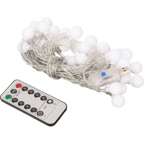 Guirlande Lumineuse LED USB 8 Modes Étanche pour Intérieur/Extérieur, 6m 40 LEDs Blanc Chaud (1/5)