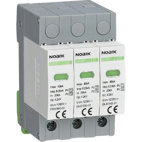 Protector contra sobretensiones Noark EX9UEP T1+T2 20 A 3 polos