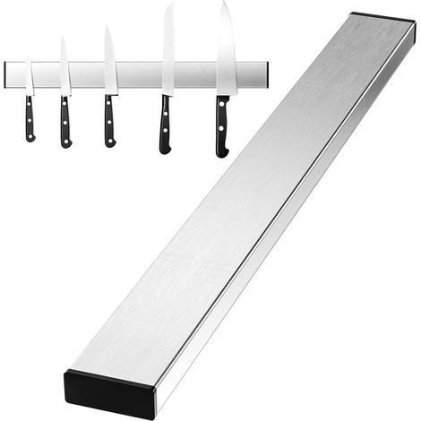 Porte Couteau Magnetique 30cm, Barre à Couteaux Aimantée, Piste Lame magnétique, Aucun perçage requis pour l'installation, Peut Absorber Outils en Fer, cuillères, pelles, Aimant Couteau Mural (1/5)