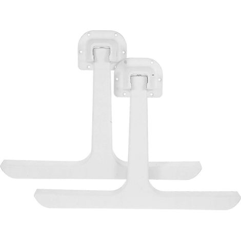 Pieds de table pliables en plastique blanc, compacts et portables, résistants, adaptés aux tables de lit, aux tables de camping et aux établis. Vendus à l'unité. (1/5)