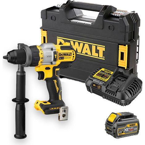 Dewalt – Perceuse visseuse à percussion 18V – Moteur Brushless – Couple 112Nm – Capacité de perçage bois 55mm, métal 15mm – Valise TSTAK incluse (1/10)