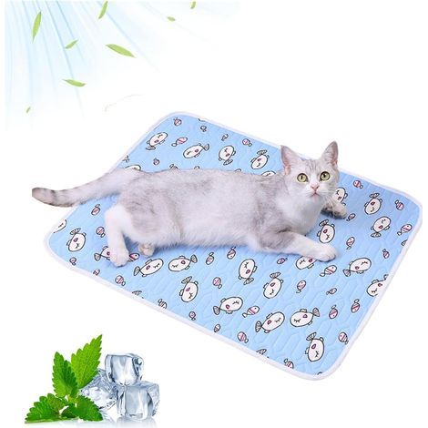 Kühlmatte für Katzen, Kühlmatte für Hunde, Hält länger kühl, wasserdicht und leicht zu reinigen (Blau, 70x50cm) (1/5)